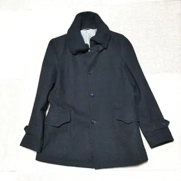 블랙 스텐카라 코트 니트 옷깃