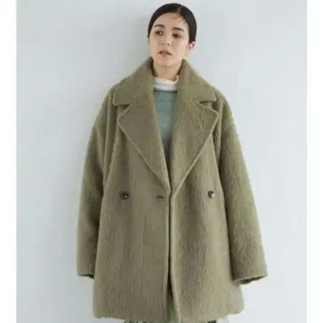 클리닝 완료 Ungrid 샤기 미들 기장 코트*그린