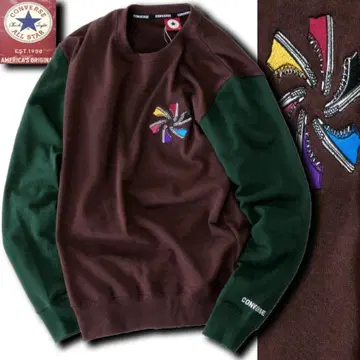 미사용 새상품 CONVERSE 올스타 스니커즈 자수 쭈리 맨투맨 M