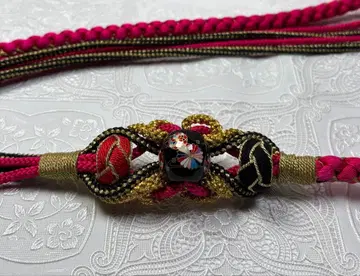 b-105 순수 실크 허리띠 후리소데 성인식 빨검 오다마키 전사 구슬