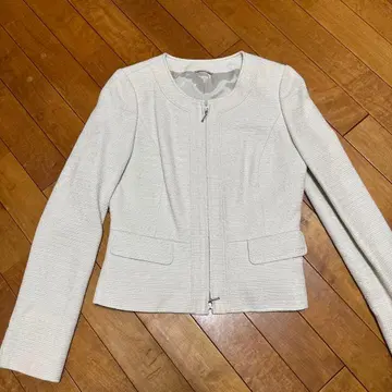 ANAYI 노카라 자켓 화이트 베이지 38