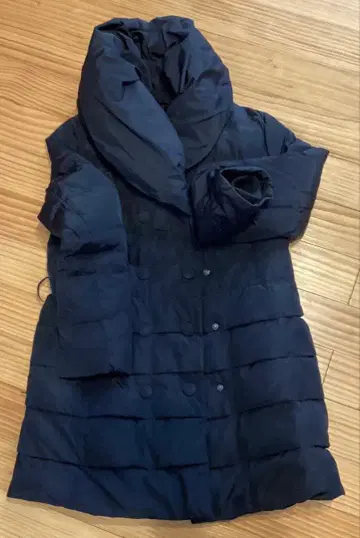 블랙 다운 코트 더블 브레스트