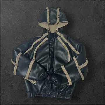 지하인 온라인 가죽 자켓 라무 플리스 y2k [ 가격 협상 가능 ]