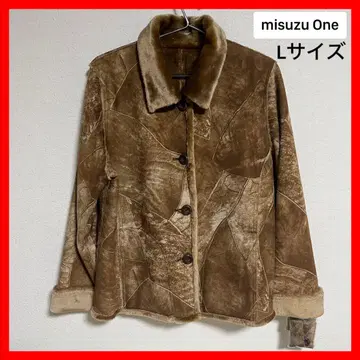 [ 일본제 ] 택 포함 새상품 페이크 무스탕 자켓 택 포함 L 카멜