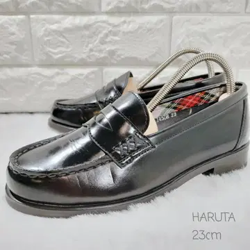 HARUTA 로퍼 23cm A- 새상품급 학생 통학 포멀 블랙 3E