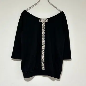 n0890 [마라] 티셔츠 블랙 베이직 돌려입기 애니멀 무늬