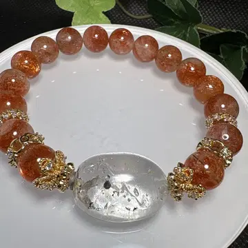 물 채움 모래 채움 무지개 수정 선스톤 팔찌