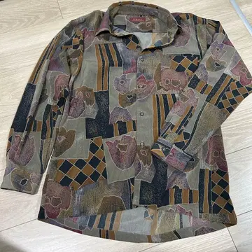 패턴 셔츠 구제 의류 M 사이즈