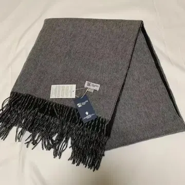 존스턴즈 캐시미어 대형 스톨 머플러 블랙과 그레이 양면