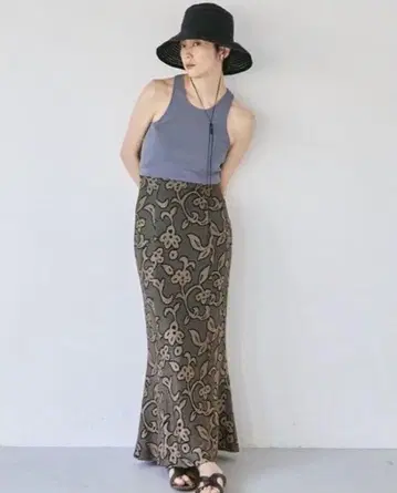 TODAYFUL Jacquard Leaf Pencilskirt36
