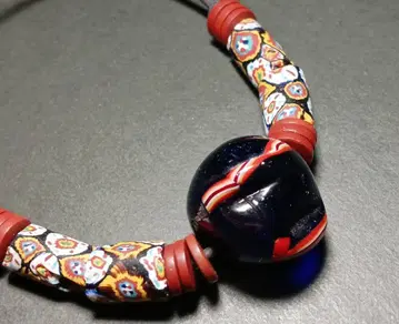 레어 아프리칸 비즈 목걸이 밀피오리 잠자리 구슬 앤티크 비즈