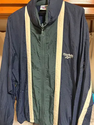 Reebok 나일론 자켓 네이비/그린