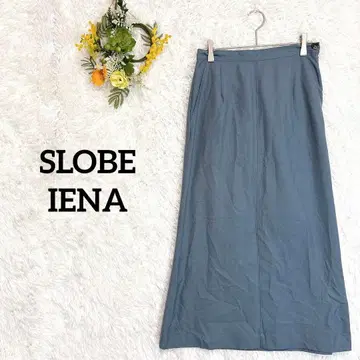 [슬로브 이에나] A라인 스커트 심플 탁한 블루 맥시 길이 고급