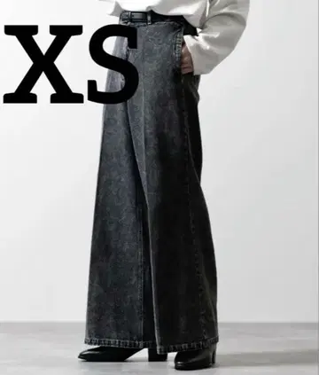 CLEL 빈티지 디자인 플레어 데님 팬츠 XS 블랙