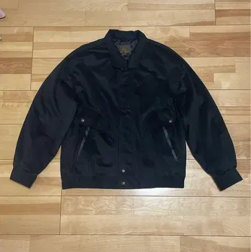 90s 가죽 배색 벨로아 느낌 블랙 자켓, 가슴 너비 넓은 와이드