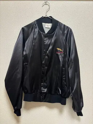 재규어 자수 새틴 바시티 자켓 M