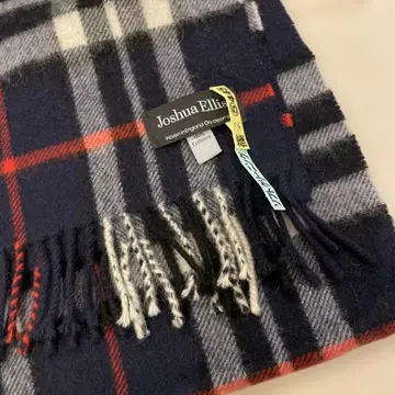 새상품급 Joshua Ellis 캐시미어 100% 체크 머플러