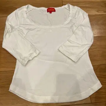 화이트 오부 소매 티셔츠 사이즈 2