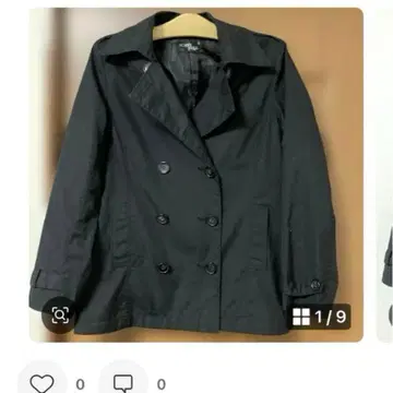 블랙 더블 브레스트 트렌치코트