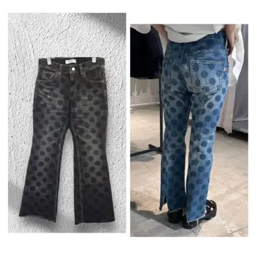 DOT DENIM FLARE PANTS / 도트 데님 플레어 팬츠