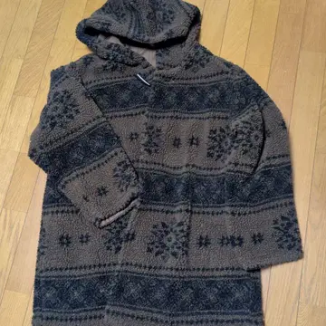 플리스 후드 부착 리버서블 자켓 브라운 계열 레트로