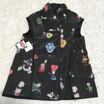 택 포함 새상품 알베로베로 다운 베스트 리버서블 돼지 와펜 충전솜