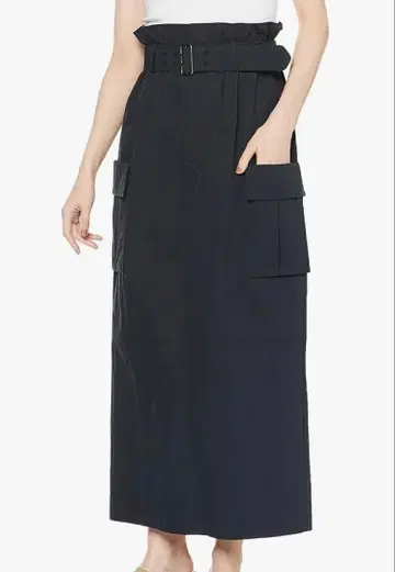 프레이 아이디 다크 네이비 벨트 롱 스커트