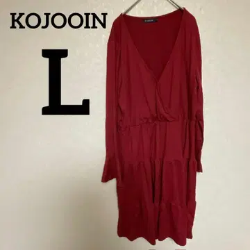 특가 즉시 구매 OK KOJOOIN 빨간색 V넥 긴팔 원피스 [ L ]