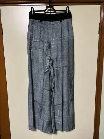 LASUD 패치워크 데님 프린트 와이드 팬츠 택 포함 새상품