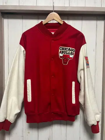 레어 시카고 불스 바시티 자켓 레드/화이트