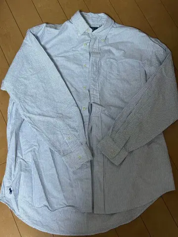 오버 사이즈 랄프 스트라이프 긴팔 셔츠