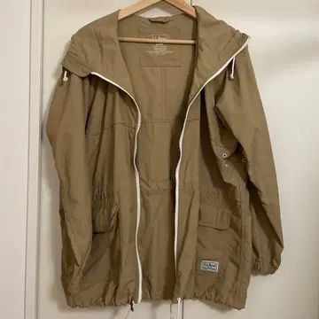 LLBean 베이지 후드 부착 마운틴 파카