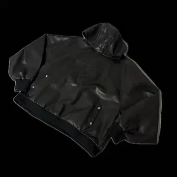 ROSEN KREUZ 블랙 가죽 후드 자켓