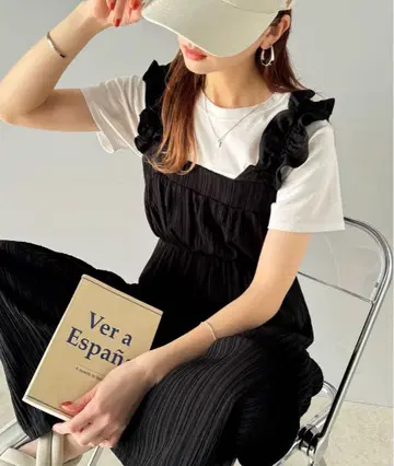 클래식 엘프 올인원 살로펫 점프수트 블랙 프릴 XL