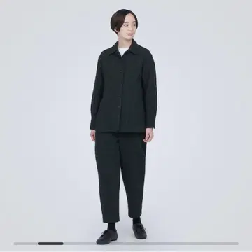 무인양품 재생 울 혼방 이중직 팬츠