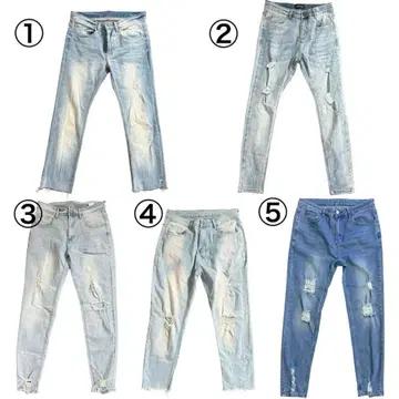 데미지 진 데님 세트 S-M 남성용