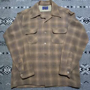 Pendleton 체크 무늬 울 플란넬 셔츠 60s