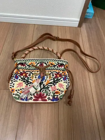 parfoic 2way 꽃무늬 자수 숄더백