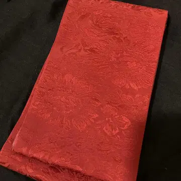 꽃무늬 새우색 리버서블 반폭 오비