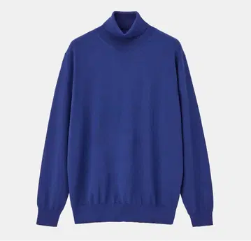 PLST 엑스트라 파인 메리노울 블렌드 터틀넥 블루 L 사이즈