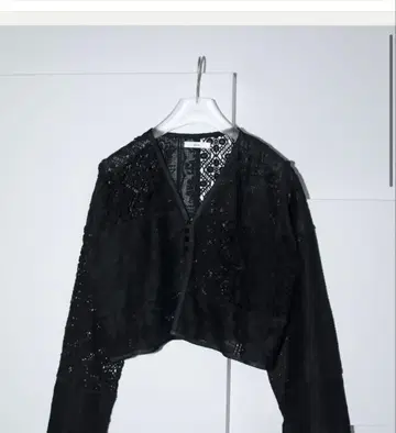 anuke 패치워크 레이스 가디건 블랙