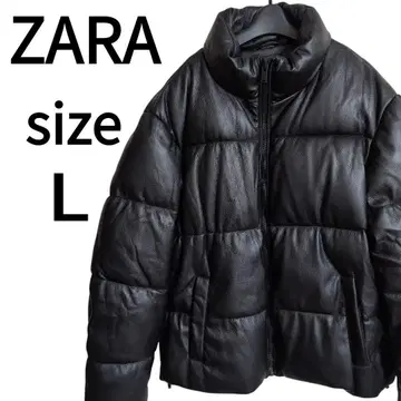 ZARA 자라 다운 자켓 인조 가죽 퍼프 자켓 남성용 L