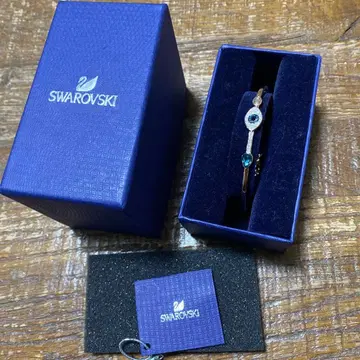 마감 세일 가격 새상품 Swarovski 골드 블루 팔찌