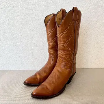 USA제 Tony Lama 웨스턴 부츠 롱 부츠 자수 브라운 8