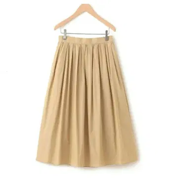 매킨토시 베이지 플레어 스커트 허리밴딩