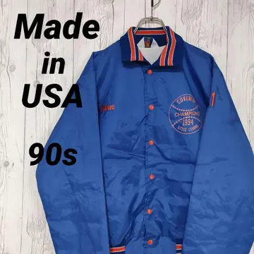 USA제 바시티 자켓 나일론 자켓 자수 아치 90s 와이드 소매 L 상당