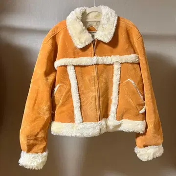 스웨이드 인조 모피 블루종 무스탕 자켓 빈티지풍