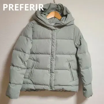 프레페리르 후디드 다운 자켓 코트 M 크롭 기장