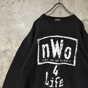 [ 초레어 ] 맨투맨 nWo 4 LIFE 블랙 구제 의류 90s