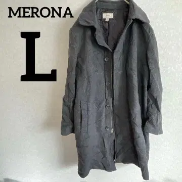 특가 즉시 구매 OK MERONA [ L ] 롱 코트 짙은 그레이 울